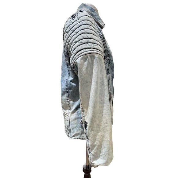 Vintage Denim Moto Jacket Size Medium - Picture 4 of 16